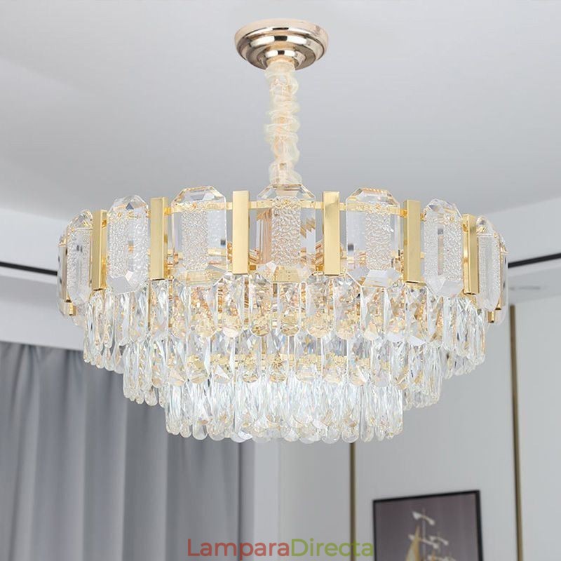 Lámpara colgante de cristal redonda para techo