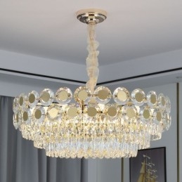 Lámpara colgante de cristal moderna, accesorio de iluminación de techo