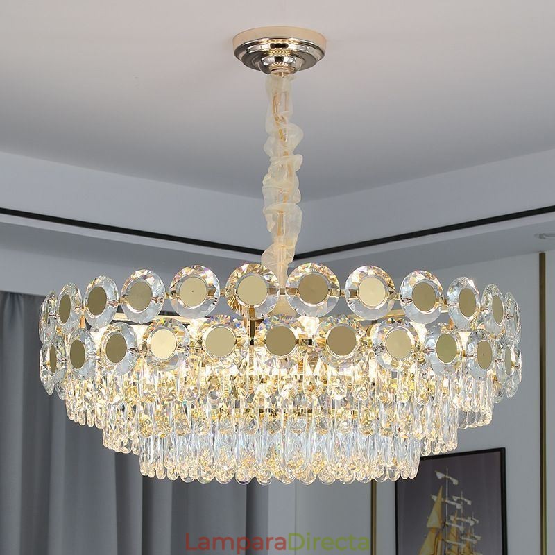 Lámpara colgante de cristal moderna, accesorio de iluminación de techo