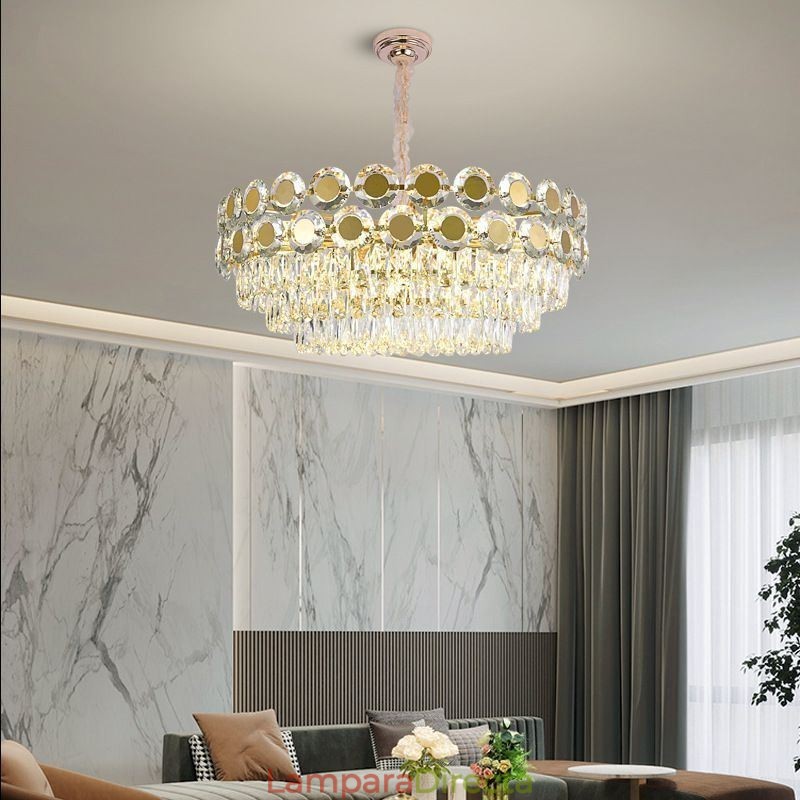 Lámpara colgante de cristal moderna, accesorio de iluminación de techo