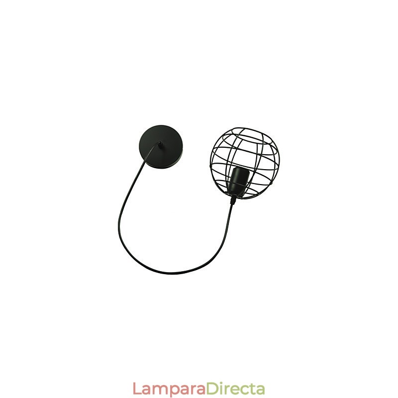 Lámpara de araña vintage estilo europeo con forma de globo para lámpara colgante negra