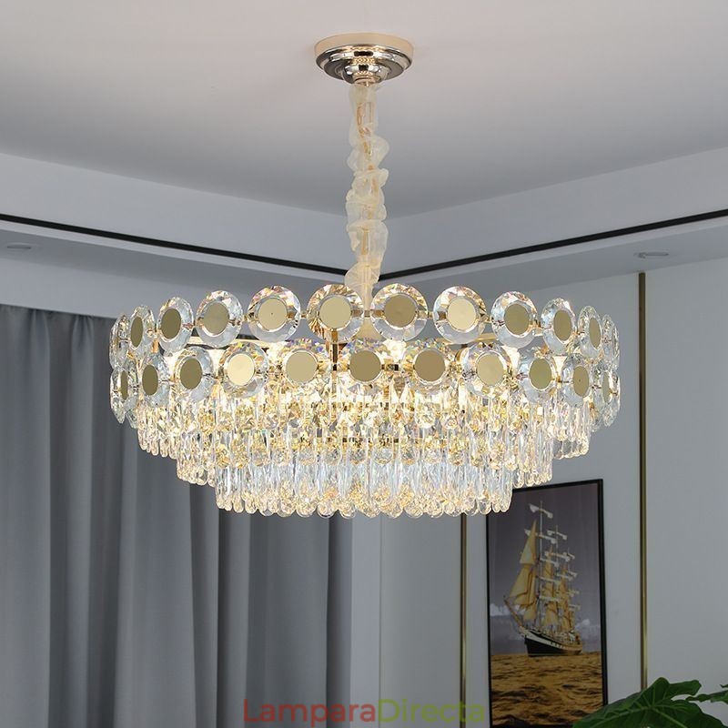 Lámpara colgante de cristal moderna, accesorio de iluminación de techo