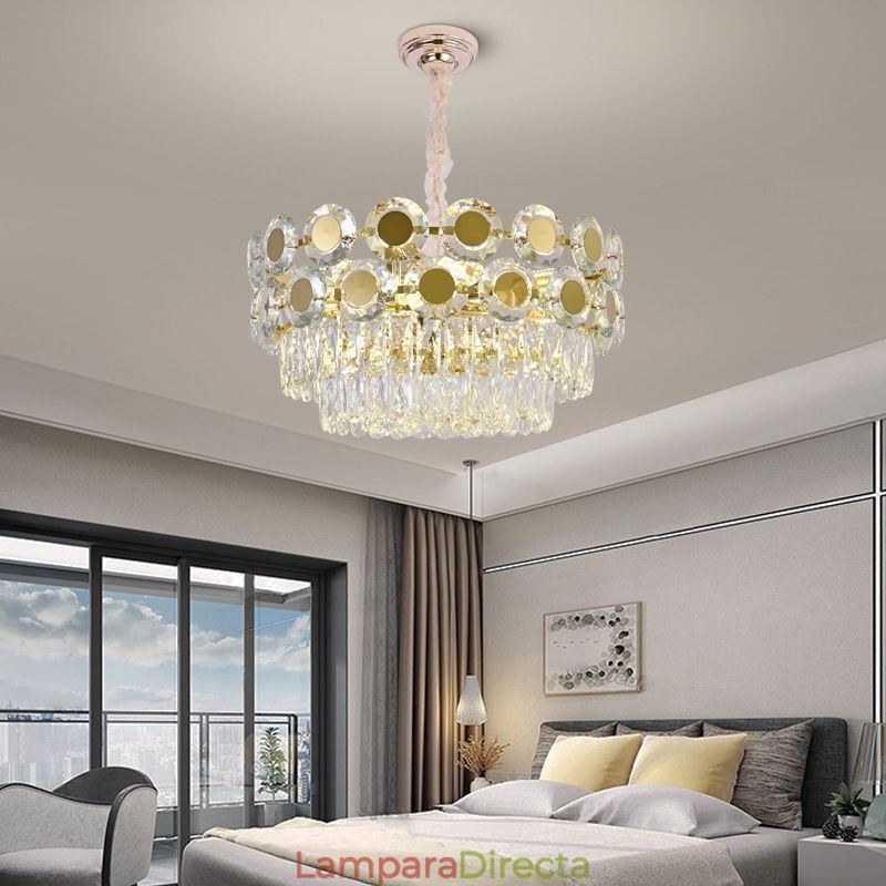 Lámpara colgante de cristal moderna, accesorio de iluminación de techo