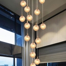 Lámpara colgante de cristal creativa y decorativa con forma de globo de cristal para loft