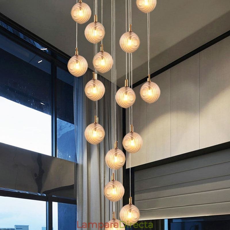 Lámpara colgante de cristal creativa y decorativa con forma de globo de cristal para loft