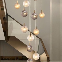 Lámpara colgante de cristal creativa y decorativa con forma de globo de cristal para loft