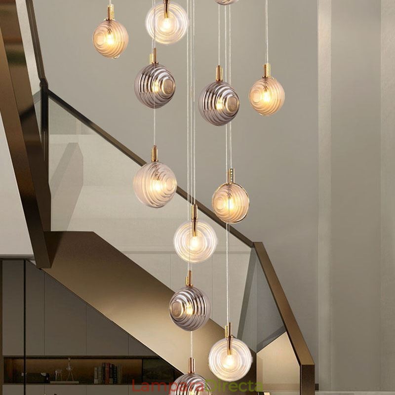 Lámpara colgante de cristal creativa y decorativa con forma de globo de cristal para loft
