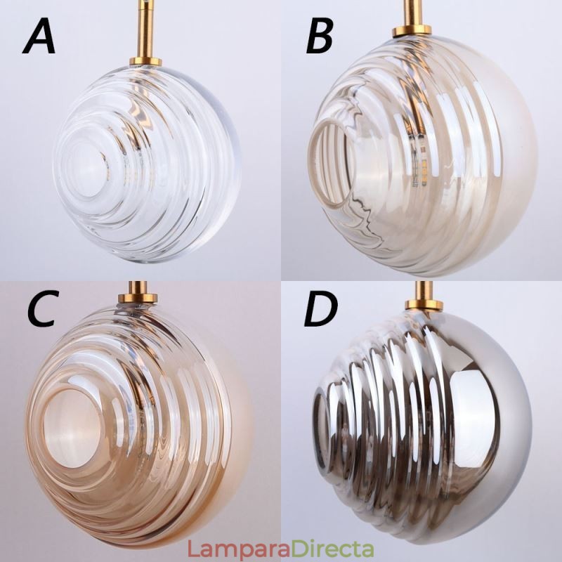 Lámpara colgante de cristal creativa y decorativa con forma de globo de cristal para loft
