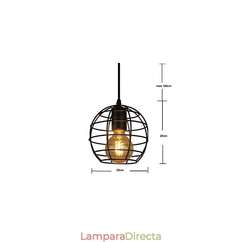 Lámpara de araña vintage estilo europeo con forma de globo para lámpara colgante negra