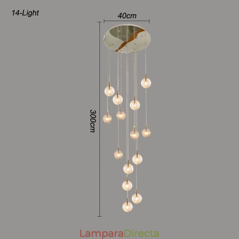 Lámpara colgante de cristal creativa y decorativa con forma de globo de cristal para loft
