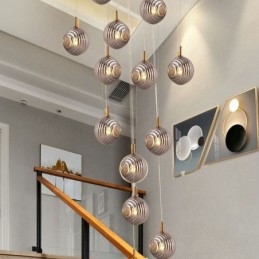 Lámpara colgante de cristal creativa y decorativa con forma de globo de cristal para loft