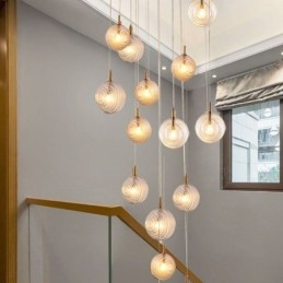 Lámpara colgante de cristal creativa y decorativa con forma de globo de cristal para loft
