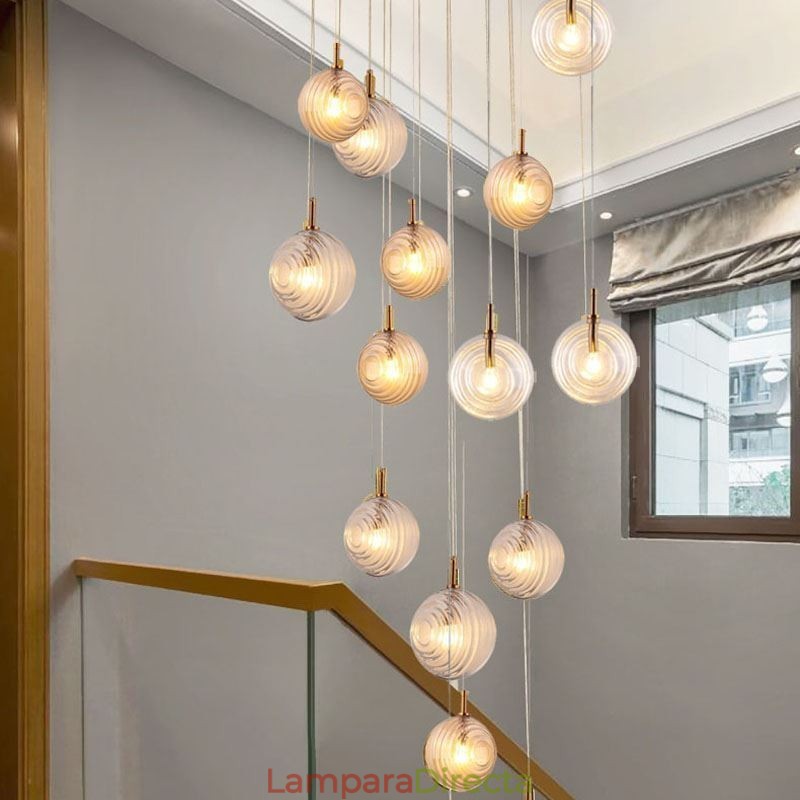 Lámpara colgante de cristal creativa y decorativa con forma de globo de cristal para loft