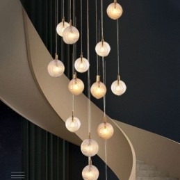 Lámpara colgante de cristal creativa y decorativa con forma de globo de cristal para loft