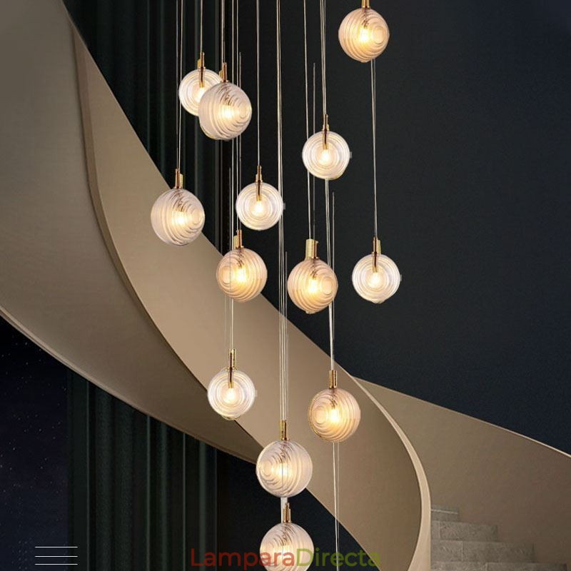 Lámpara colgante de cristal creativa y decorativa con forma de globo de cristal para loft