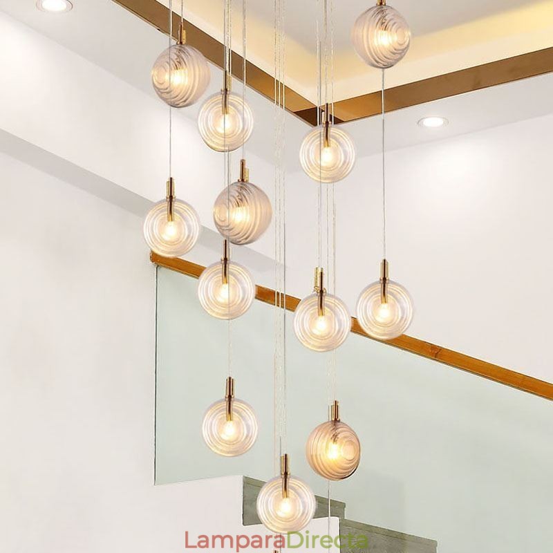 Lámpara colgante de cristal creativa y decorativa con forma de globo de cristal para loft