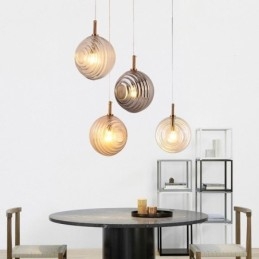 Lámpara colgante de cristal creativa y decorativa con forma de globo de cristal para loft
