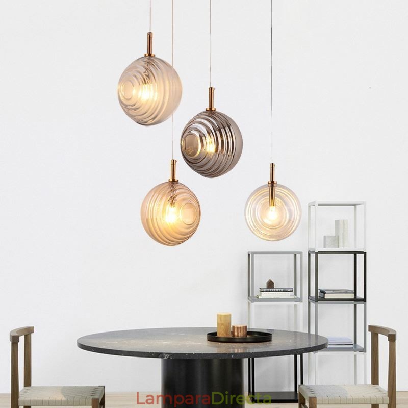 Lámpara colgante de cristal creativa y decorativa con forma de globo de cristal para loft