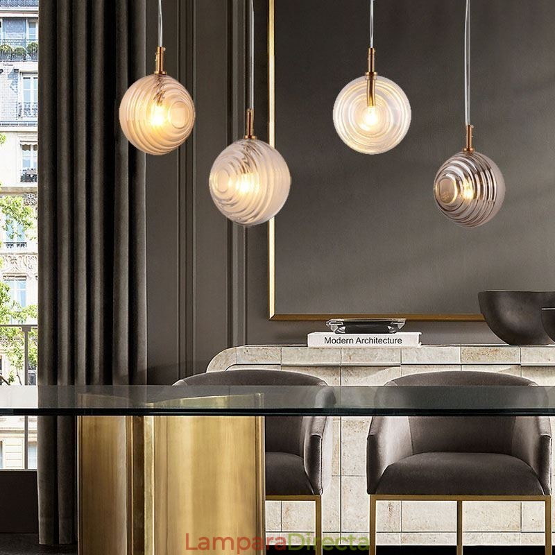 Lámpara colgante de cristal creativa y decorativa con forma de globo de cristal para loft