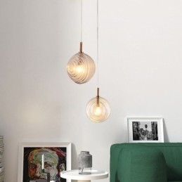 Lámpara colgante de cristal creativa y decorativa con forma de globo de cristal para loft