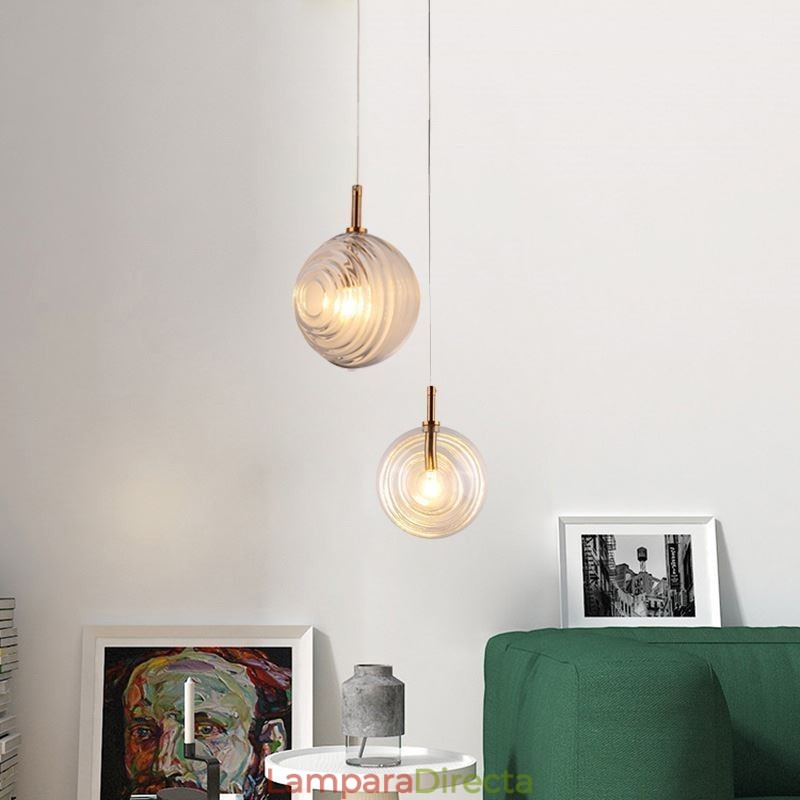 Lámpara colgante de cristal creativa y decorativa con forma de globo de cristal para loft