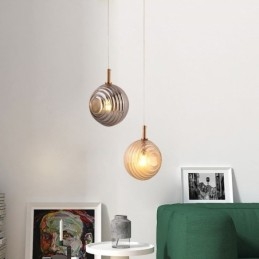 Lámpara colgante de cristal creativa y decorativa con forma de globo de cristal para loft