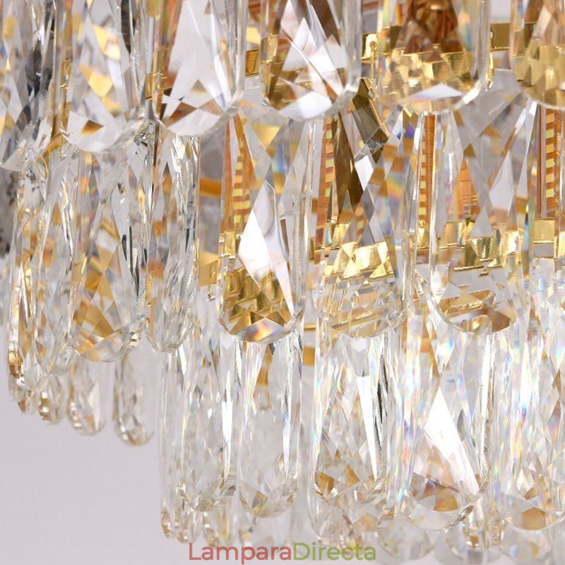 Lámpara colgante europea de cristal redonda para techo
