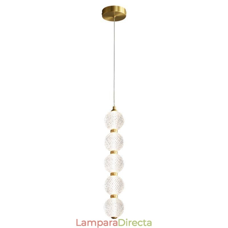 Lámpara colgante de acrílico con cuentas, iluminación decorativa