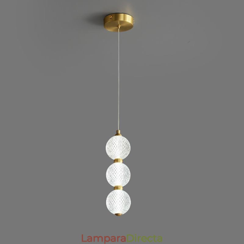 Lámpara colgante de acrílico con cuentas, iluminación decorativa