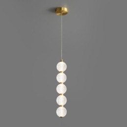 Lámpara colgante de acrílico con cuentas, iluminación decorativa
