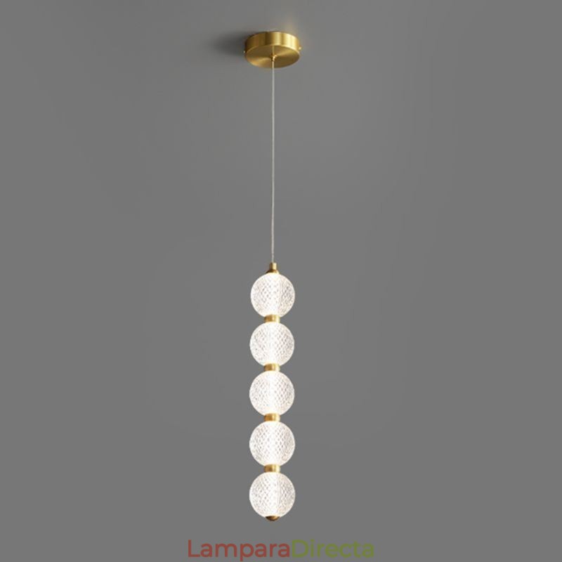 Lámpara colgante de acrílico con cuentas, iluminación decorativa