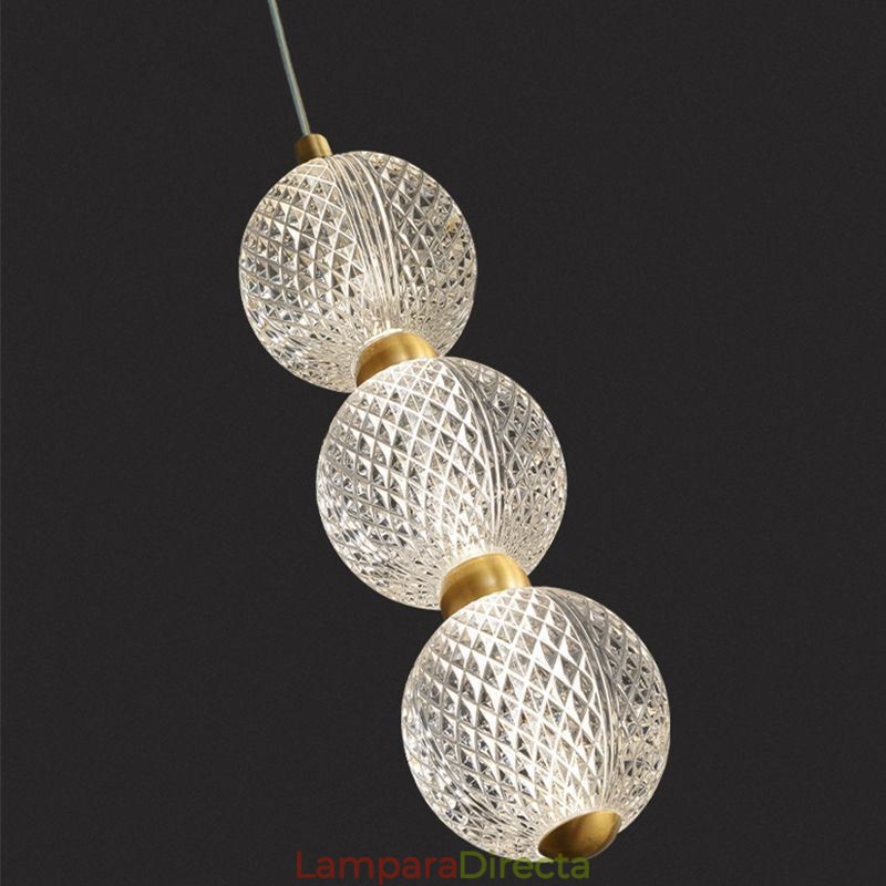 Lámpara colgante de acrílico con cuentas, iluminación decorativa