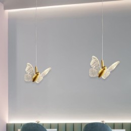 Lámpara colgante de acrílico con forma de mariposa para techo