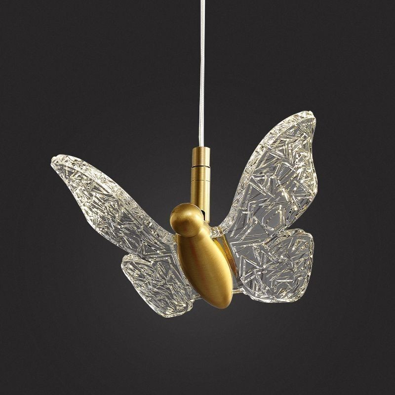 Lámpara colgante de acrílico con forma de mariposa para techo