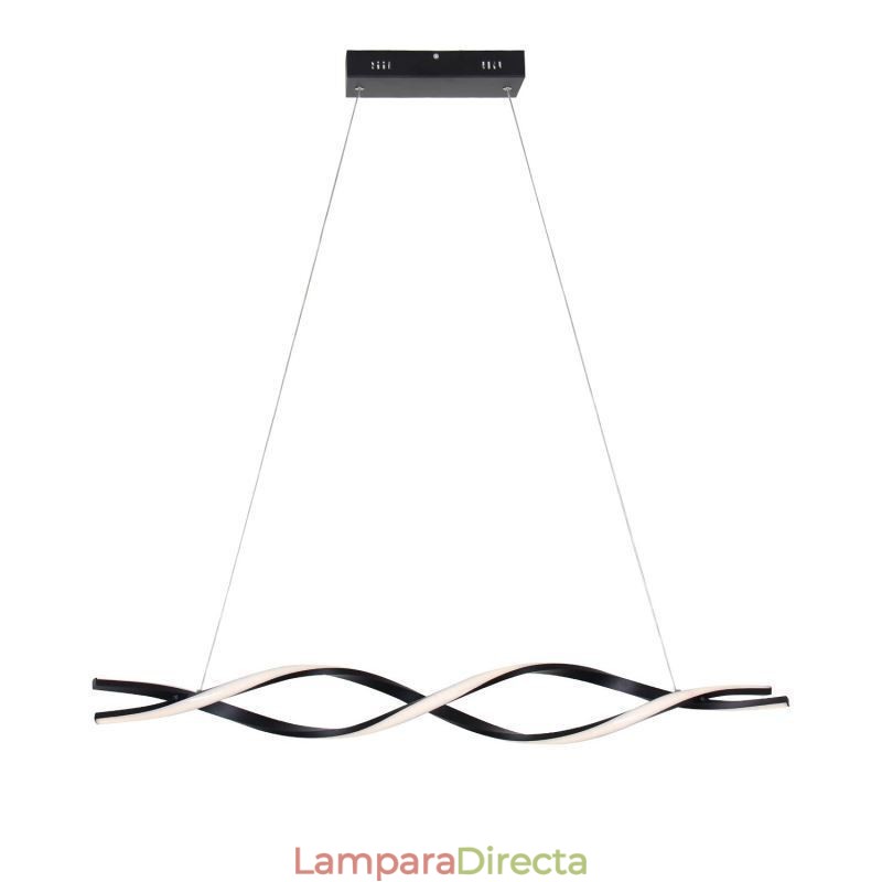 Lámparas colgantes modernas con forma de onda negra