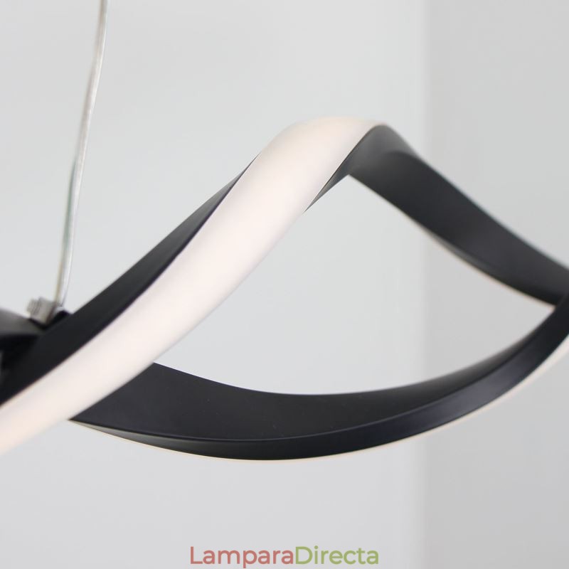 Lámparas colgantes modernas con forma de onda negra