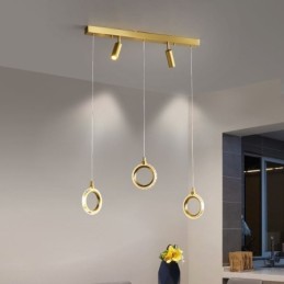 Lámpara colgante de acrílico con forma de anillo y foco