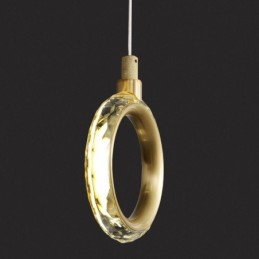 Lámpara colgante de acrílico con forma de anillo y foco