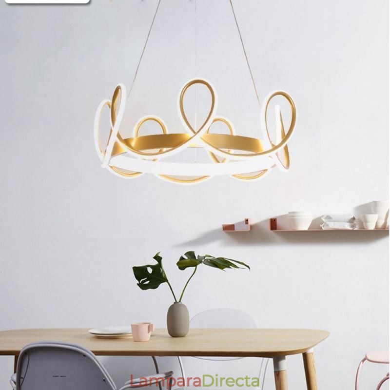 Lámpara colgante moderna Crown, lámpara colgante de aluminio, 1 luz