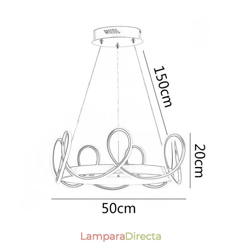 Lámpara colgante moderna Crown, lámpara colgante de aluminio, 1 luz