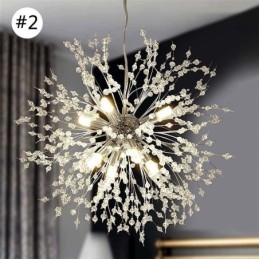 Lámpara colgante de diente de león de 8 luces con diseño de fuegos artificiales