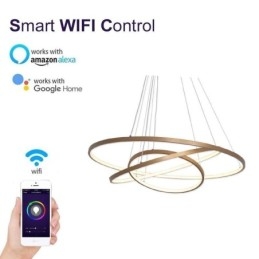 Lámpara colgante moderna de araña con 3 anillos para techo