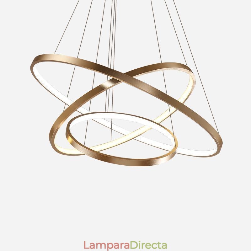 Lámpara colgante moderna de araña con 3 anillos para techo