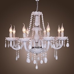 Lámpara de araña de cristal galvanizado Rustic Lodge Crystal