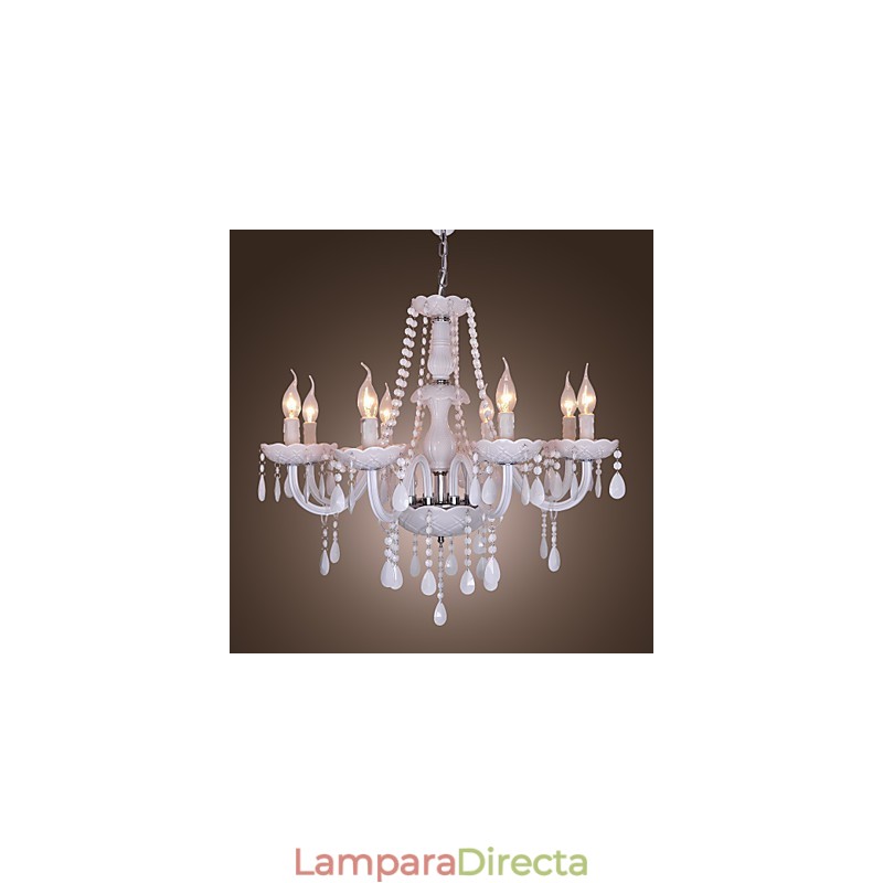 Lámpara de araña de cristal galvanizado Rustic Lodge Crystal
