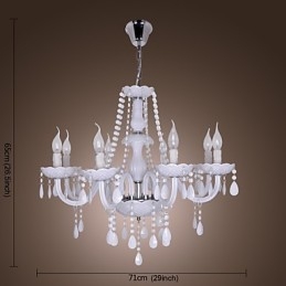 Lámpara de araña de cristal galvanizado Rustic Lodge Crystal