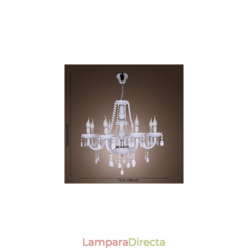 Lámpara de araña de cristal galvanizado Rustic Lodge Crystal