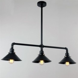 Lámpara colgante estilo rústico campestre con 3 luces estilo industrial retro vintage con forma de tubería de agua
