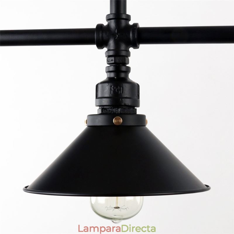 Lámpara colgante estilo rústico campestre con 3 luces estilo industrial retro vintage con forma de tubería de agua
