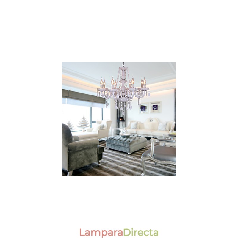 Lámpara de araña de cristal galvanizado Rustic Lodge Crystal